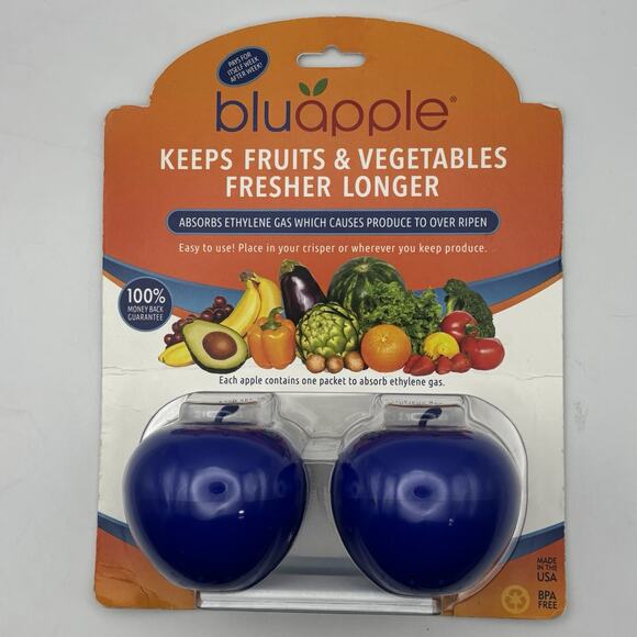 Bluapple Produce Freshness Saver Balls set of 2 keeps produce fresher for longer - Picture 1 of 10